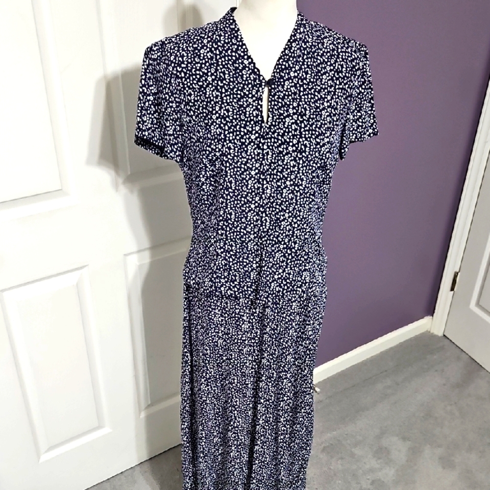 B&W Print Maxi Dress